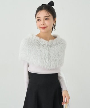 earth music&ecology ＳＥＴ２点ケープ＋リブニットプルオーバー Light Gray