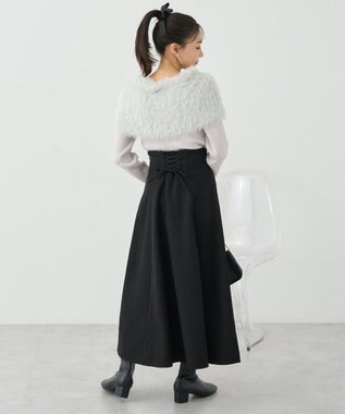 earth music&ecology ＳＥＴ２点ケープ＋リブニットプルオーバー Light Gray