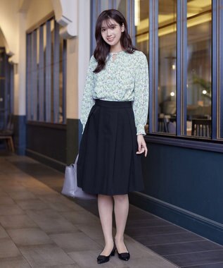 Tiaclasse 【洗える】2WAY花柄ブラウス ミント