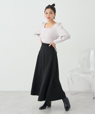 earth music&ecology ＳＥＴ２点ケープ＋リブニットプルオーバー Light Gray