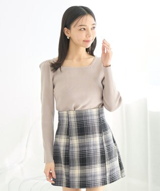 earth music&ecology ＳＥＴ２点ケープ＋リブニットプルオーバー Beige