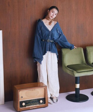 earth music&ecology 【予約】ウエスタンデニムシャツ ミディアムインディゴ