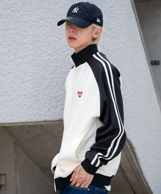 WEGO 【ユニセックスITEM/MLサイズ展開】ラグランライントラックジャケット ブラックその他