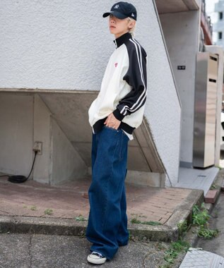 WEGO 【ユニセックスITEM/MLサイズ展開】ラグランライントラックジャケット ブラックその他