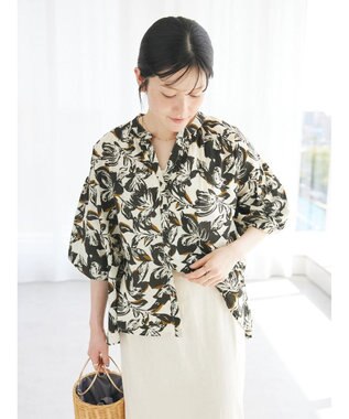 CRAFT STANDARD BOUTIQUE インド綿アソート柄シャツチュニック Ivory