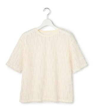 23区 【GOLD LABEL】フェザーチュール Tシャツ オフホワイト