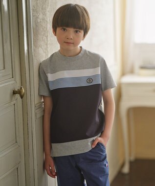 J.PRESS KIDS 【110-130cm】40/2 天竺ブロッキング Ｔシャツ グレー系