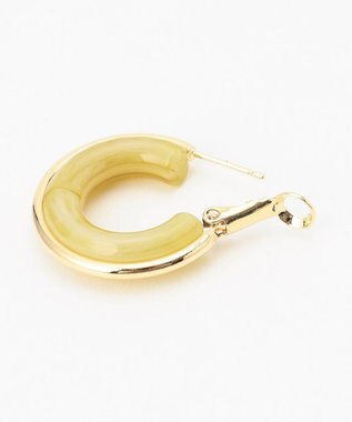 ANY 【WEB限定】マーブルリングピアス（両耳用） ライムイエロー