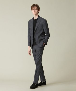 J.PRESS MEN 感動！？上品な見た目に着心地抜群なセットアップ【MECHANICAL】【超軽量 / 清涼感 / 洗える】 ハイパワーストレッチ リネンルックジャケット グレー系