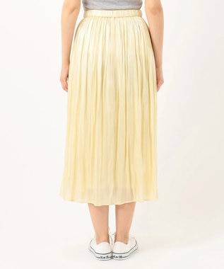 ANY L 【洗える】シャイニーサテン スカート ライトイエロー系