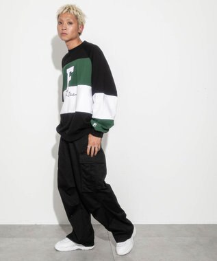 WEGO 【ユニセックス着用ITEM】別注FILAパネル切替プルオーバー グリーンその他