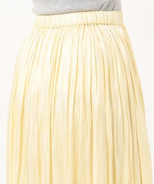 ANY L 【洗える】シャイニーサテン スカート ライトイエロー系