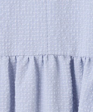 組曲 サッカーストレッチ ボウタイワンピース サックスブルー系