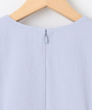 組曲 サッカーストレッチ ボウタイワンピース サックスブルー系