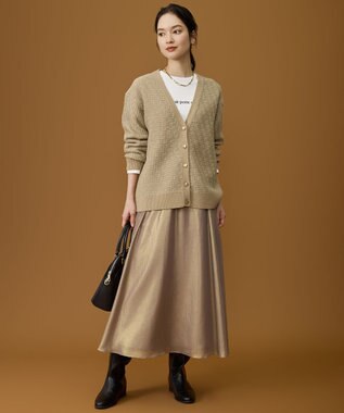 自由区 L 【カタログ掲載】シャイニーギャザー スカート ブロンズ