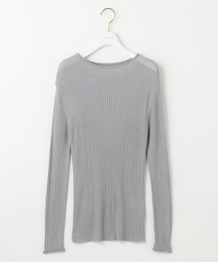 ANY SIS 【洗える】ラメシアーリブ ニット グレー