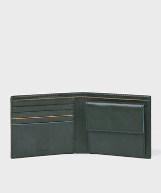 Paul Smith ワックスレザー 2つ折り財布 グリーン