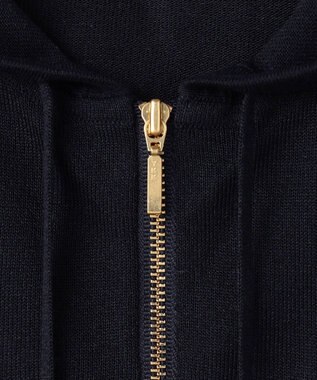 23区 【先行予約】シャイニーシアーニット ジップアップ パーカー ネイビー系