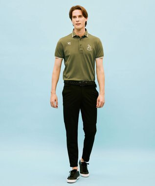 23区GOLF 【MEN】ハニカム鹿子 半そでポロシャツ カーキ系