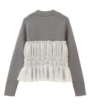 Green Parks ・ｓｗｉｎｇ　ｂｙ　ビスチェレイヤーハイネックニット Gray Mixture