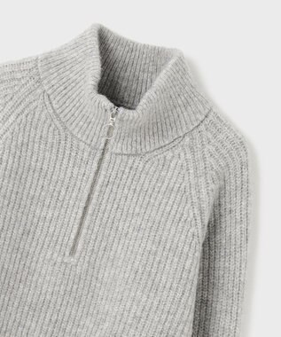 GRACE CONTINENTAL 畦zipニットトップ グレー