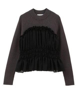 Green Parks ・ｓｗｉｎｇ　ｂｙ　ビスチェレイヤーハイネックニット Charcoal Gray