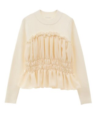 Green Parks ・ｓｗｉｎｇ　ｂｙ　ビスチェレイヤーハイネックニット Off White