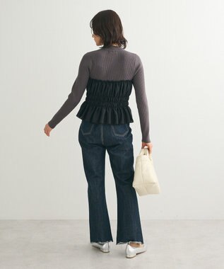 Green Parks ・ｓｗｉｎｇ　ｂｙ　ビスチェレイヤーハイネックニット Charcoal Gray