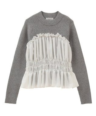 Green Parks ・ｓｗｉｎｇ　ｂｙ　ビスチェレイヤーハイネックニット Gray Mixture