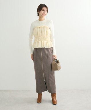 Green Parks ・ｓｗｉｎｇ　ｂｙ　ビスチェレイヤーハイネックニット Off White