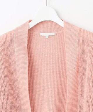 自由区 【WEB限定カラーあり・洗える】リネンミドルゲージニット カーディガン ライトピンク
