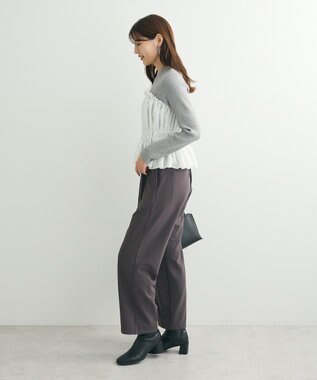 Green Parks ・ｓｗｉｎｇ　ｂｙ　ビスチェレイヤーハイネックニット Gray Mixture