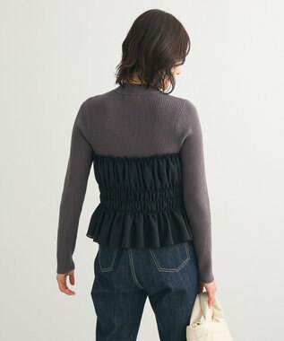 Green Parks ・ｓｗｉｎｇ　ｂｙ　ビスチェレイヤーハイネックニット Charcoal Gray