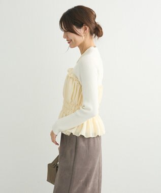 Green Parks ・ｓｗｉｎｇ　ｂｙ　ビスチェレイヤーハイネックニット Off White