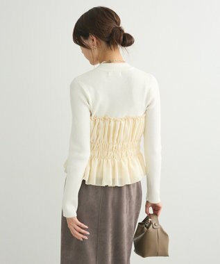 Green Parks ・ｓｗｉｎｇ　ｂｙ　ビスチェレイヤーハイネックニット Off White