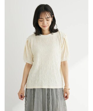 Green Parks 表面カットリブドッキングプルオーバー Ecru