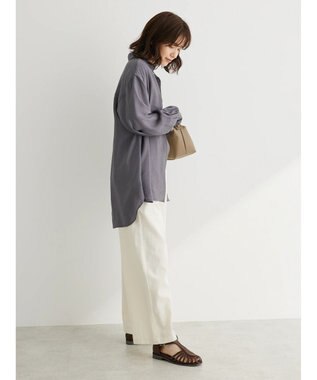 Green Parks レギュラーカラーシアーシャツ Charcoal Gray