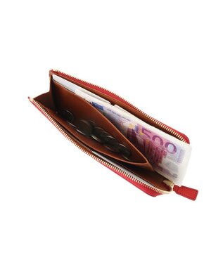 genten ミネルヴァ2 Lファスナー長財布 アカ