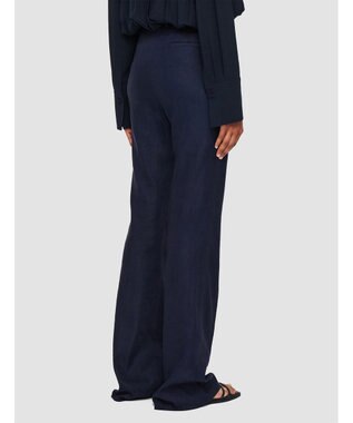 JOSEPH ストレッチリネン　フレアトラウザーズ Navy