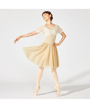 Chacott ドレープスリーブレオタード サンド