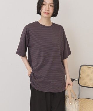 AMERICAN HOLIC 裾ラウンドＴシャツ Border Navy