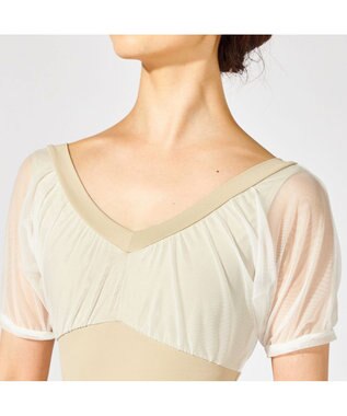 Chacott ドレープスリーブレオタード サンド