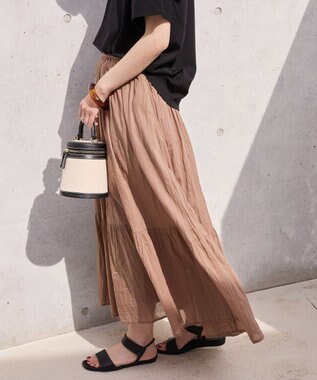 AMERICAN HOLIC ボイルクリンクルティアードスカート Mocha