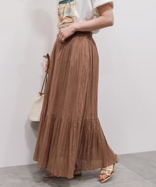 AMERICAN HOLIC ボイルクリンクルティアードスカート Mocha