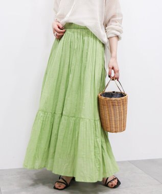 AMERICAN HOLIC ボイルクリンクルティアードスカート Pistachio