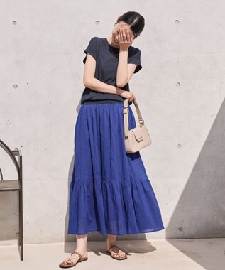 AMERICAN HOLIC ボイルクリンクルティアードスカート Blue