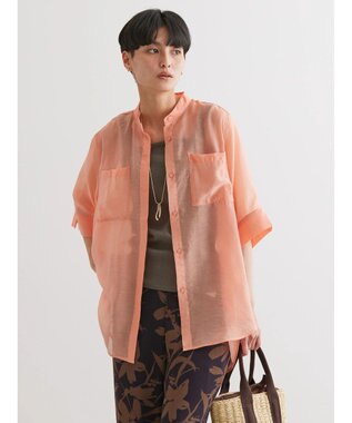 AMERICAN HOLIC シアーバックフレアＷポケットシャツチュニック Pink