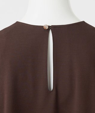 23区 【R(アール)】ラスターシルケットポンチ ハンカチヘム ワンピース ダークブラウン系