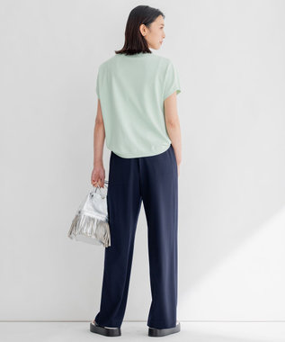 23区 L 【WEB限定/洗える】2WAYストレッチツイル ワイドパンツ ネイビー系