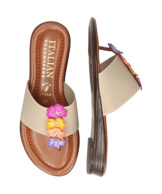 INTER-CHAUSSURES 【ITALIAN SHOEMAKERS】センターフラワートングサンダル ベージュ